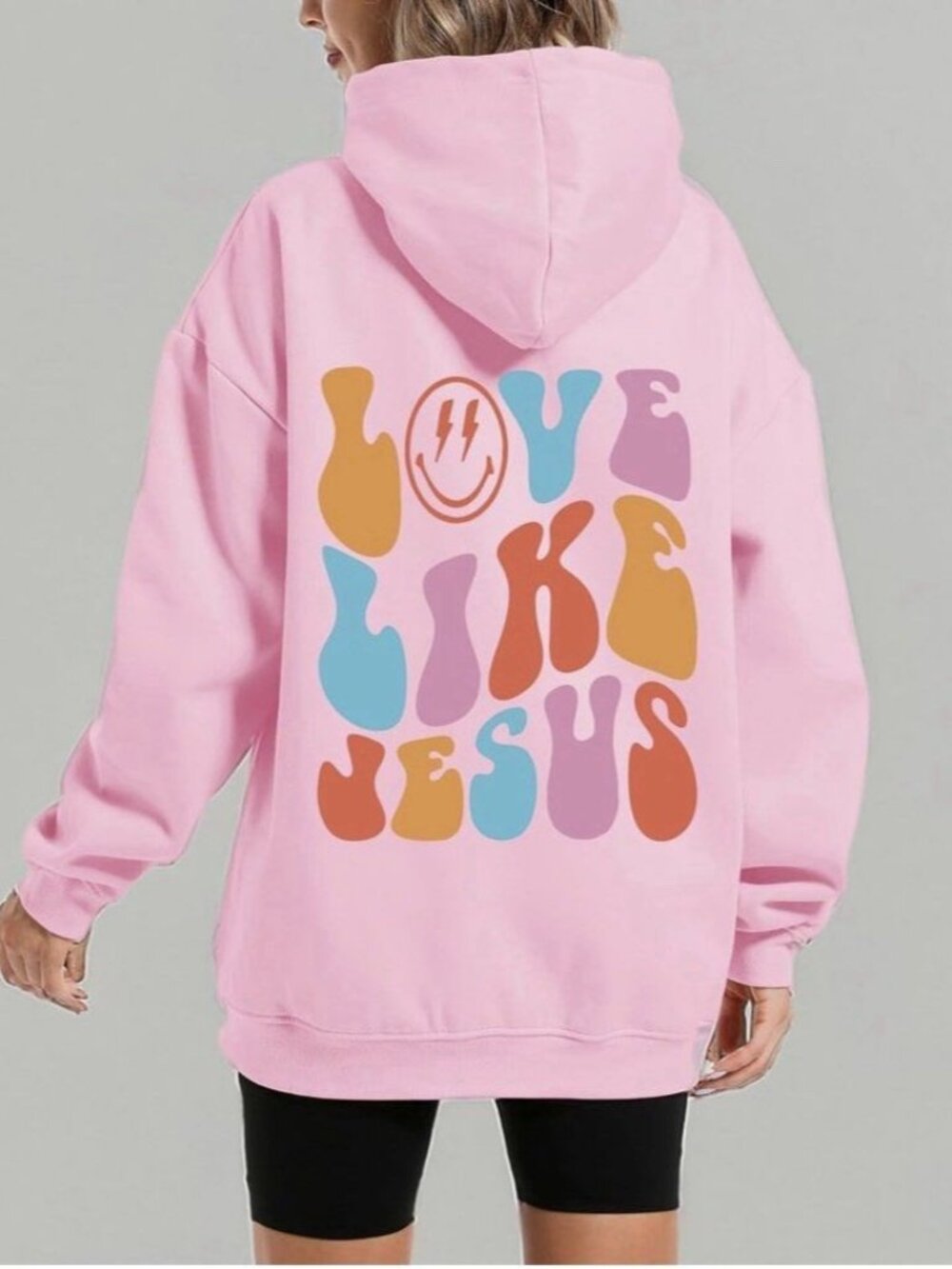 Love Like Jesus Size Medium Pink Hoodie, New Without Tag